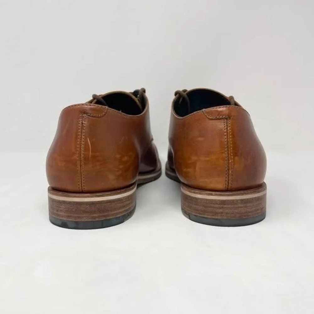 Helm The Bradley Teak Leather Lace Up Shoe Oxford Derby Mens 11M